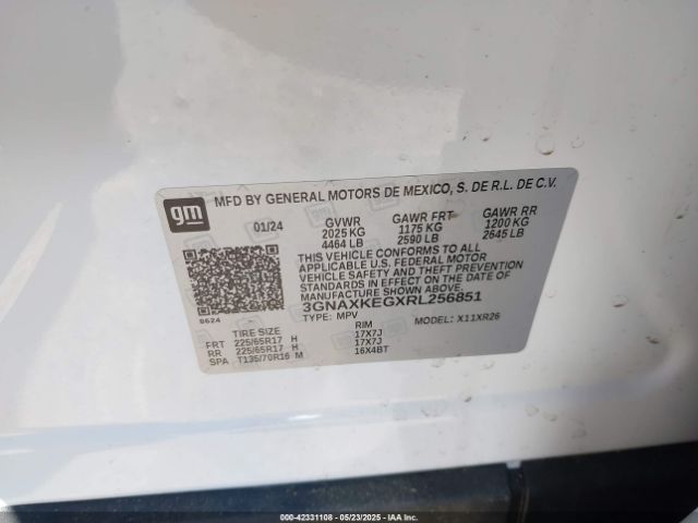 3GNAXKEGXRL256851 Chevrolet Equinox Fwd Lt