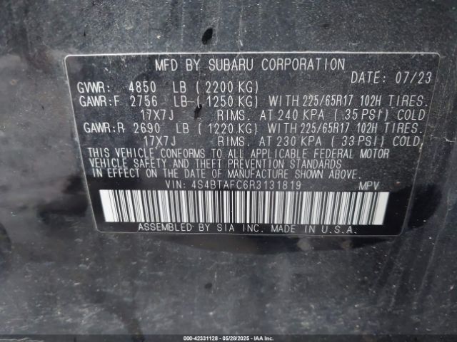 2024 SUBARU OUTBACK 4S4BTAFC6R3131819 Photo 8