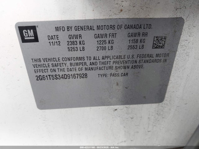 2013 CADILLAC XTS 2G61T5S34D9167928 Photo 8