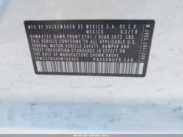2019 VOLKSWAGEN JETTA 3VWC57BU6KM164356 Photo 8