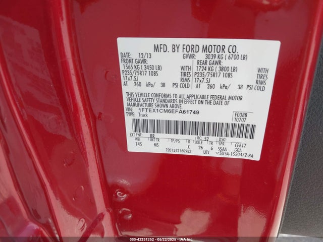 Ford F-150 2014 1FTEX1CM6EFA61749 Image 9