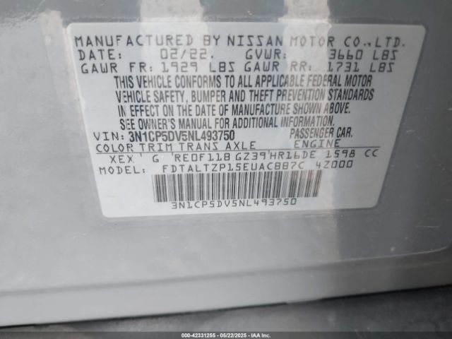 2022 NISSAN KICKS 3N1CP5DV5NL493750 Photo 8
