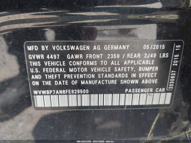 WVWBP7AN6FE829500 Volkswagen Cc 2.0t Sport