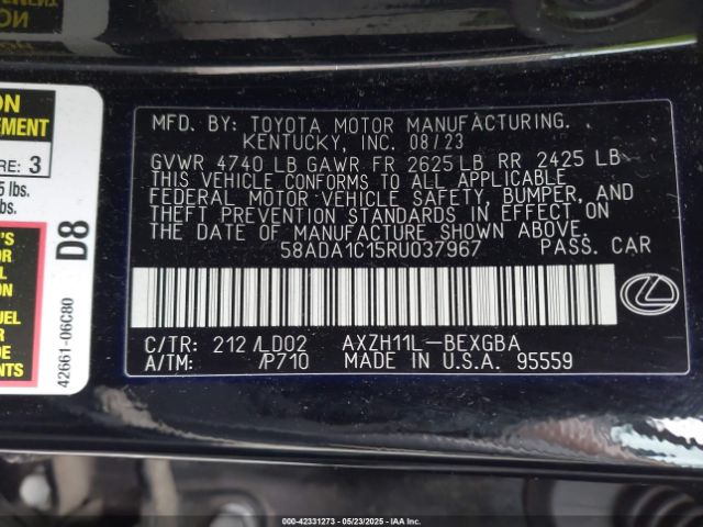 2024 LEXUS ES 300H 58ADA1C15RU037967 Photo 8