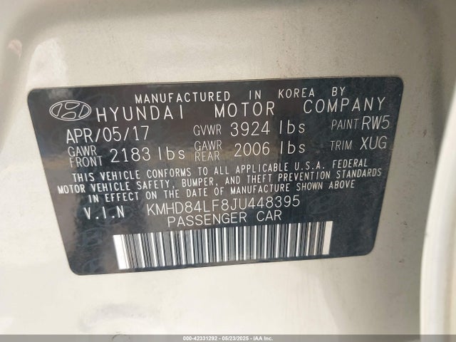 KMHD84LF8JU448395 Hyundai mpi nu