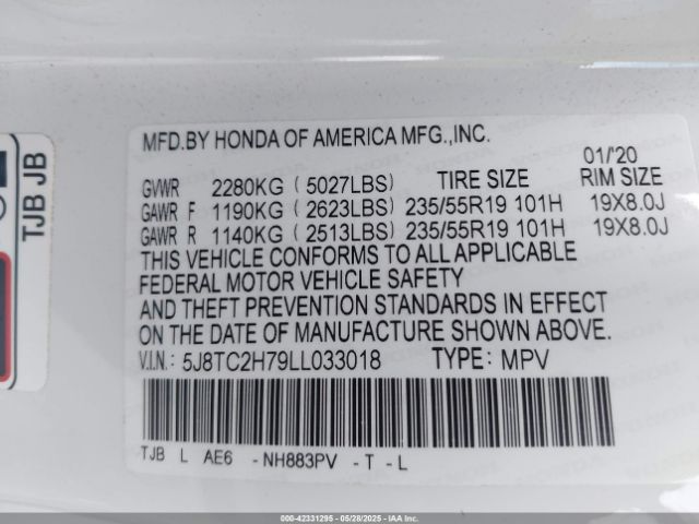 2020 ACURA RDX 5J8TC2H79LL033018 Photo 8
