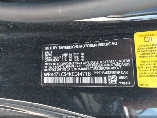 2019 BMW 430I WBA4Z1C54KEE44718 Photo 8