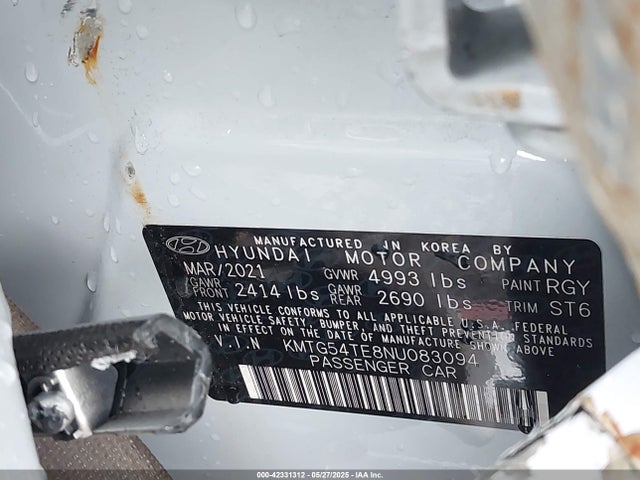 Genesis t-gdi lambda ii 2022 KMTG54TE8NU083094 Image 9