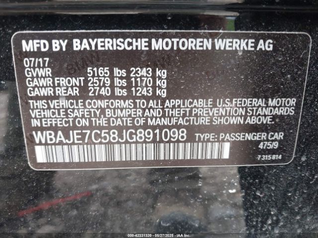 WBAJE7C58JG891098 BMW 540i Xdrive
