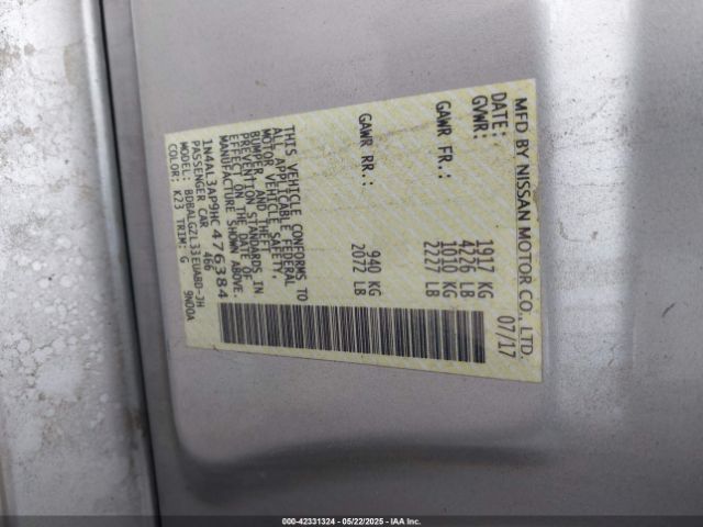 1N4AL3AP9HC476384 Nissan Altima 2.5 S
