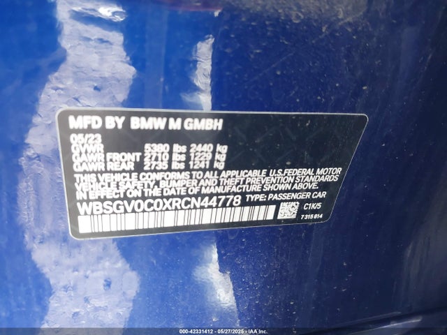 WBSGV0C0XRCN44778 BMW 2024