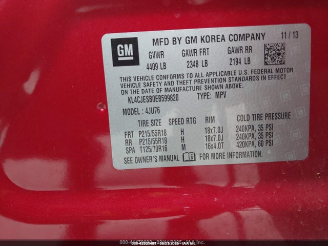 KL4CJESB0EB599820 Buick Encore
