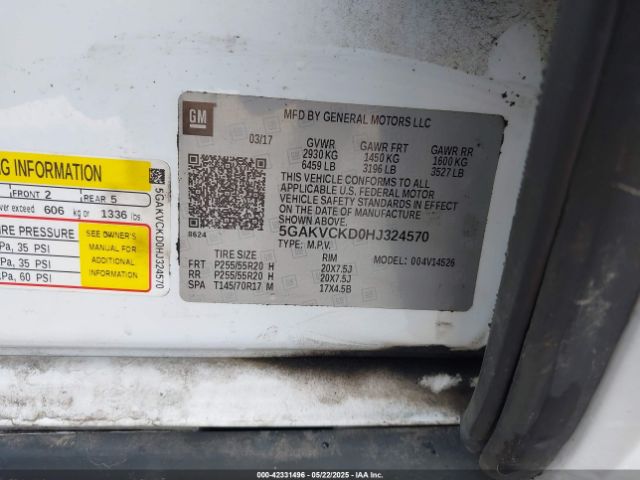 2017 BUICK ENCLAVE 5GAKVCKD0HJ324570 Photo 8