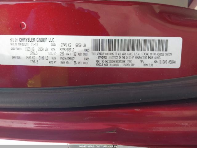 2C4RC1GG2ER234306 Chrysler Town & Country Limited