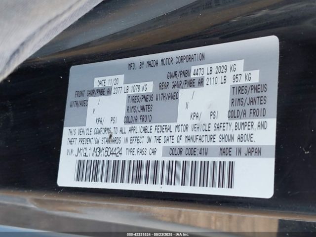 2021 MAZDA MAZDA6 JM1GL1VM3M1604424 Photo 8