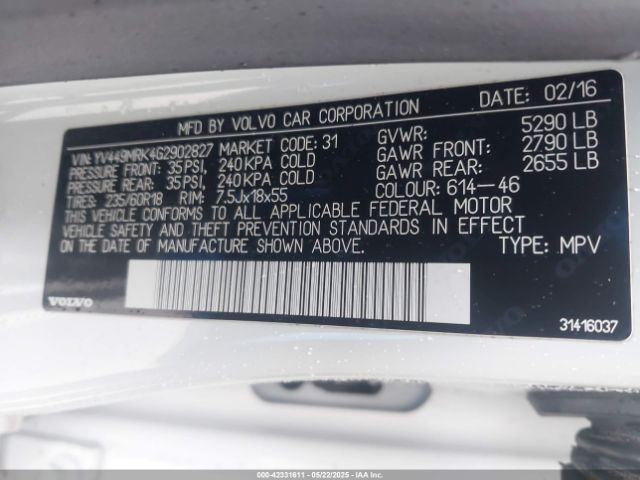 YV449MRK4G2902827 Volvo b4204t9