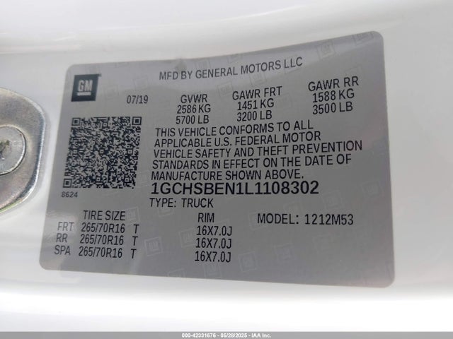Chevrolet Colorado 2wd  Long Box Wt 2020 1GCHSBEN1L1108302 Image 9