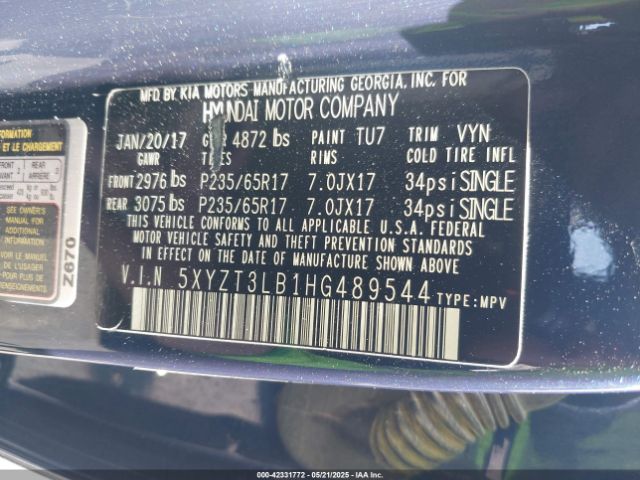 5XYZT3LB1HG489544 Hyundai Santa Fe Sport 2.4l