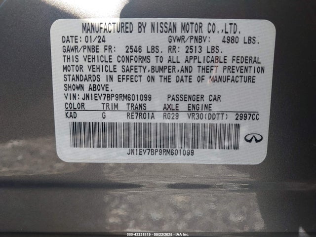 JN1EV7BP9RM601099 Infiniti 2024