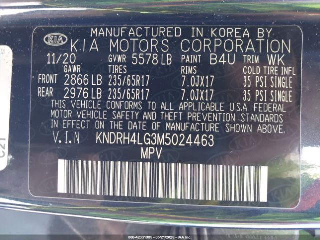 2021 KIA SORENTO HYBRID KNDRH4LG3M5024463 Photo 8