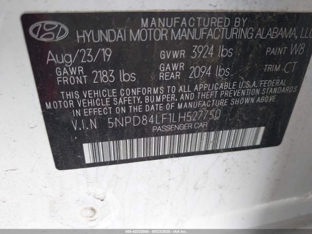 5NPD84LF1LH527750 Hyundai ELANTRA SEL