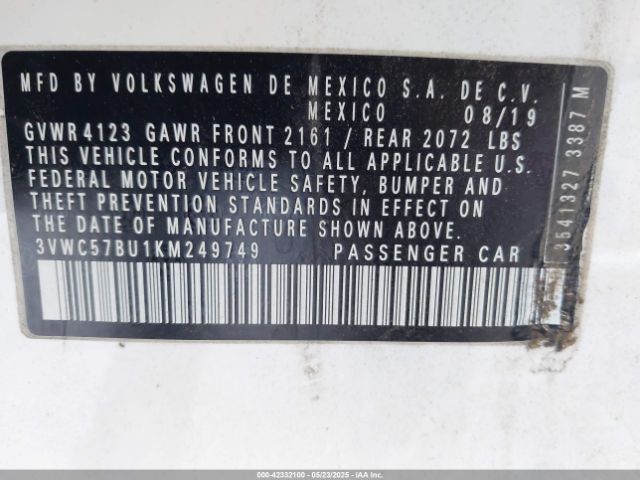 2019 VOLKSWAGEN JETTA 3VWC57BU1KM249749 Photo 8