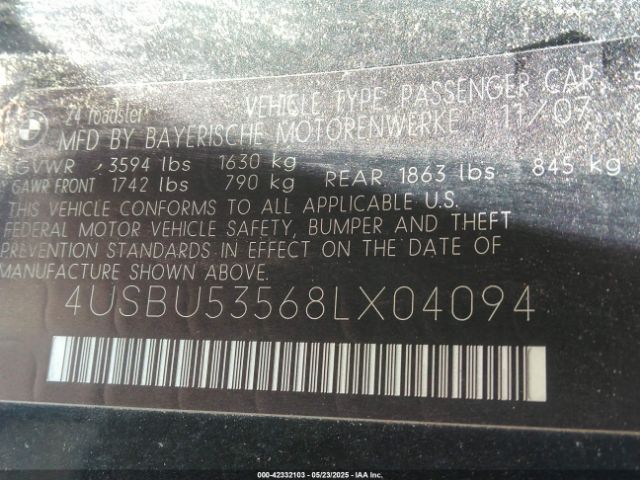 2008 BMW Z4 4USBU53568LX04094 Photo 8