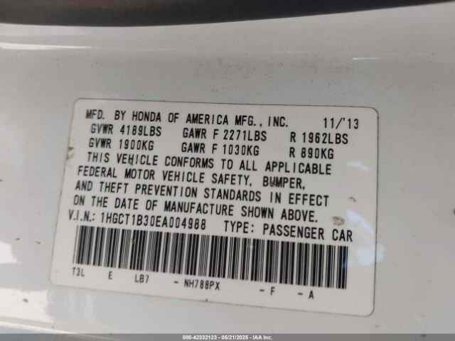 1HGCT1B30EA004988 Honda Accord Lx-s