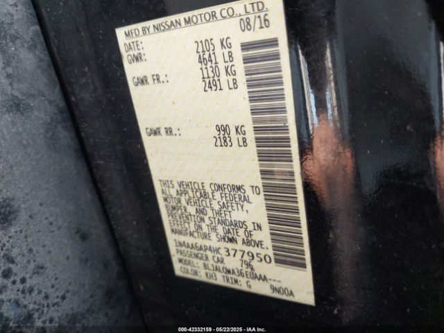 1N4AA6AP4HC377950 Nissan Maxima 3.5 Platinum/3.5 S/3.5 Sl/3.5 Sr/3.5 Sv