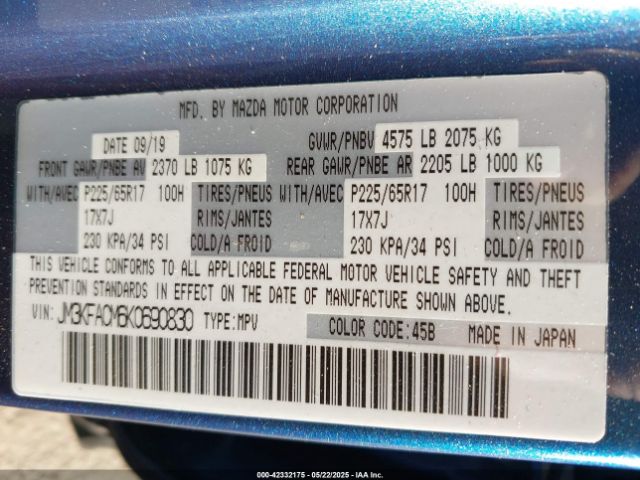 JM3KFACM6K0690830 Mazda Cx-5 Touring