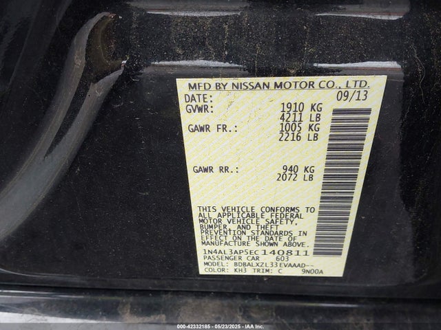 1N4AL3AP5EC140811 Nissan Altima 2.5 Sl