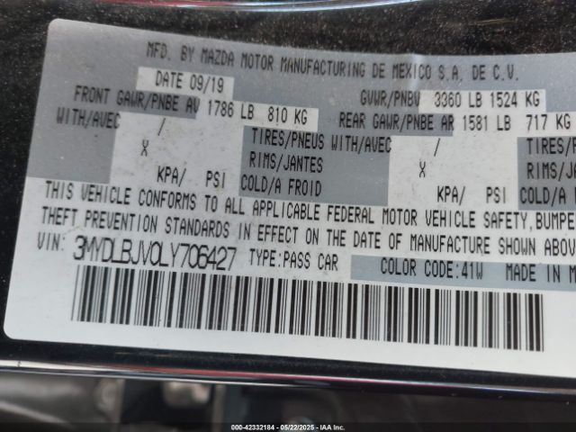 3MYDLBJV0LY706427 Toyota YARIS LE