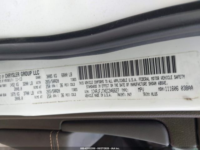 1C4RJFJTXEC346627 Jeep Grand Cherokee Summit