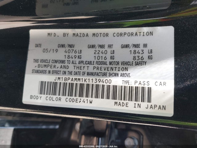 JM1BPAMM1K1139400 Mazda py cylinder deactivation