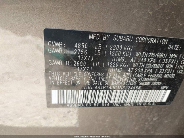 4S4BTADC1N3224566 Subaru na, u5
