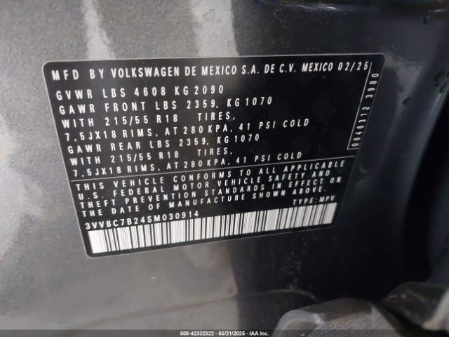 3VV8C7B24SM030914 Volkswagen Taos 1.5t S