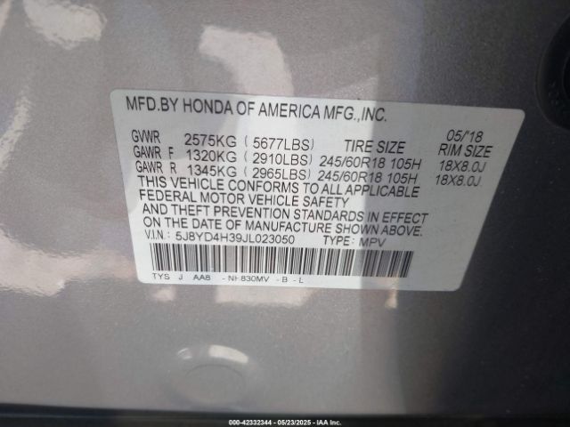 2018 ACURA MDX 5J8YD4H39JL023050 Photo 8