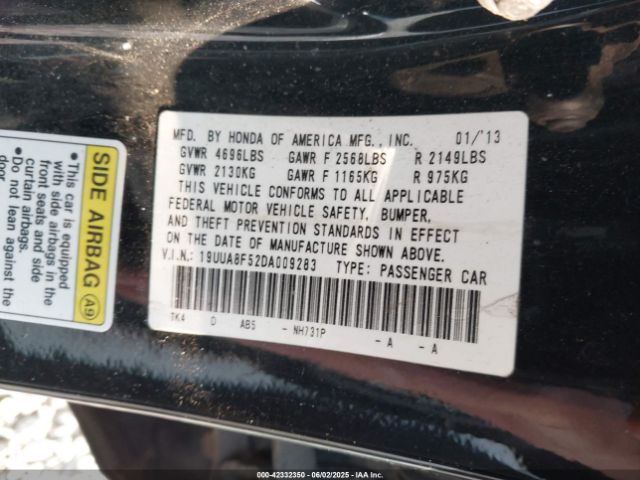 2013 ACURA TL 19UUA8F52DA009283 Photo 8