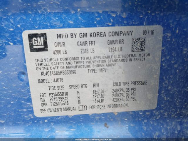 2017 BUICK ENCORE KL4CJASB5HB033696 Photo 8