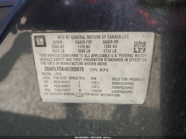2GNFLFEK4E6355676 Chevrolet EQUINOX 1LT
