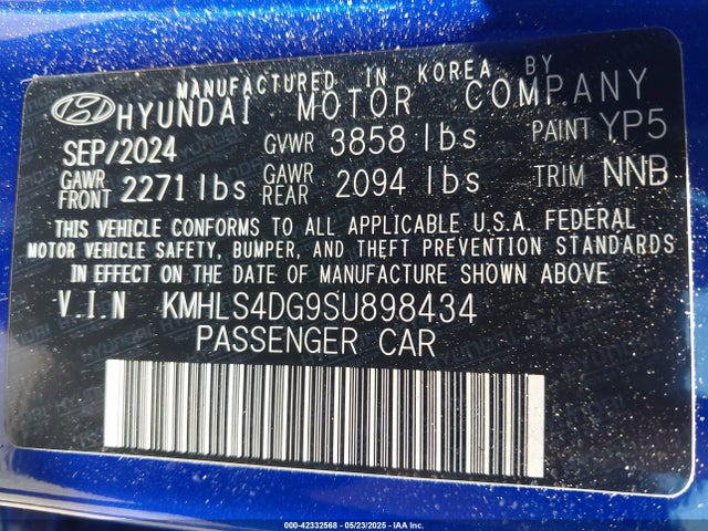 Hyundai Elantra Sel Convenience 2025 KMHLS4DG9SU898434 Image 9