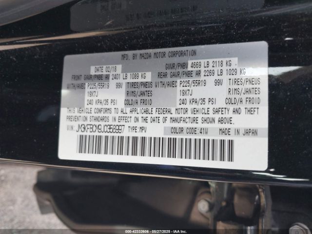 JM3KFBCM9J0358997 Mazda Cx-5 Touring