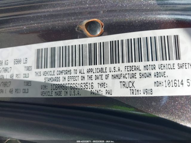 1C6RR6GT6GS163516 RAM 1500 Slt