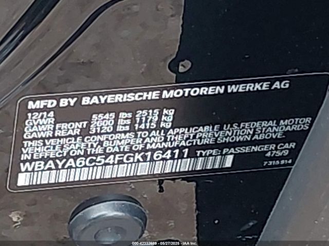 2015 BMW 740I WBAYA6C54FGK16411 Photo 8