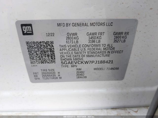 5GAEVCKW7PJ188421 Buick lfy