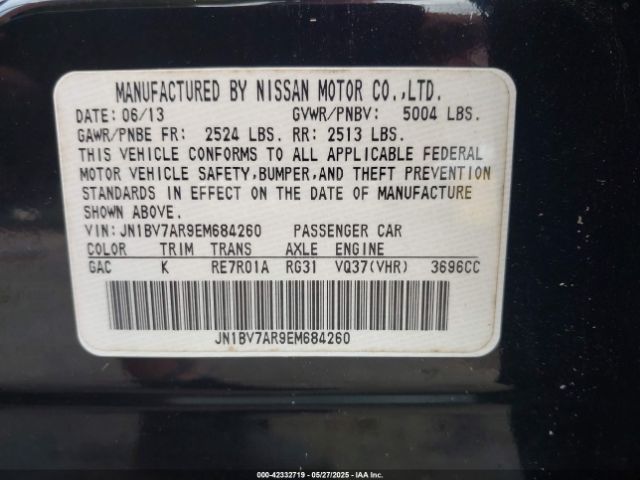 JN1BV7AR9EM684260 Infiniti Q50 Premium