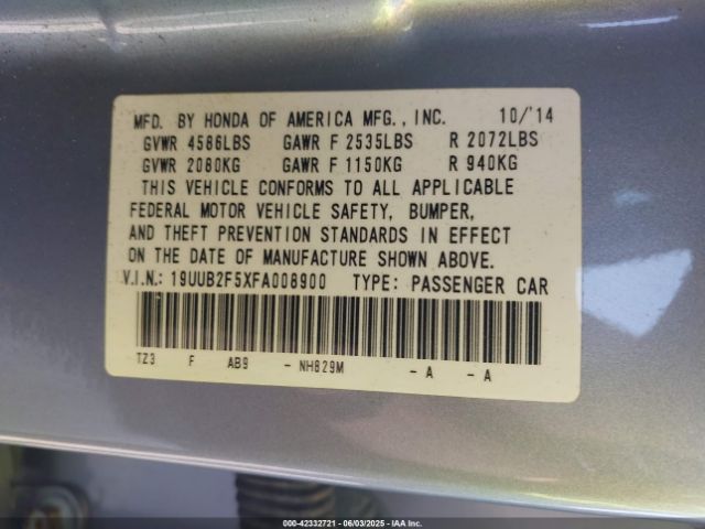 2015 ACURA TLX 19UUB2F5XFA008900 Photo 8