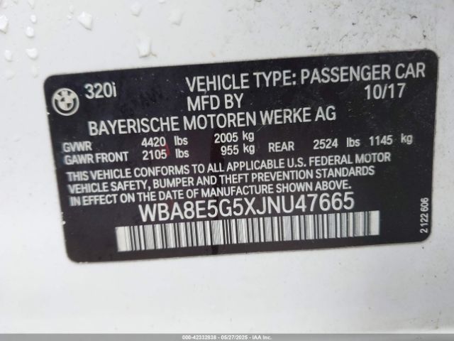 WBA8E5G5XJNU47665 BMW 320i Xdrive