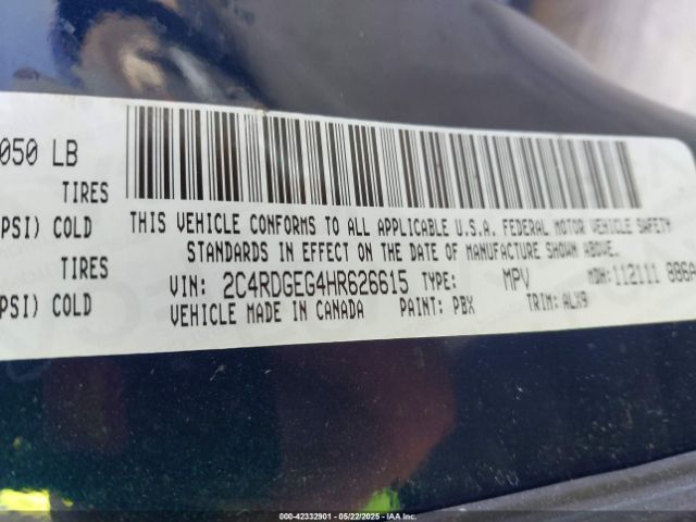 2C4RDGEG4HR626615 Dodge Grand Caravan Gt