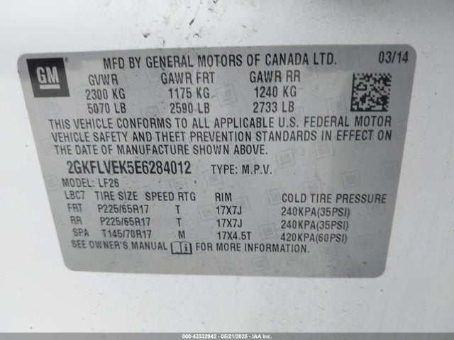 2GKFLVEK5E6284012 GMC Terrain Sle-1